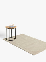 John Lewis ANYDAY Hand Loomed Border Wool Rug - Pale Mole L170 x W110cm