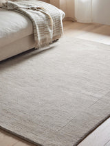 John Lewis ANYDAY Hand Loomed Border Wool Rug - Pale Mole L170 x W110cm