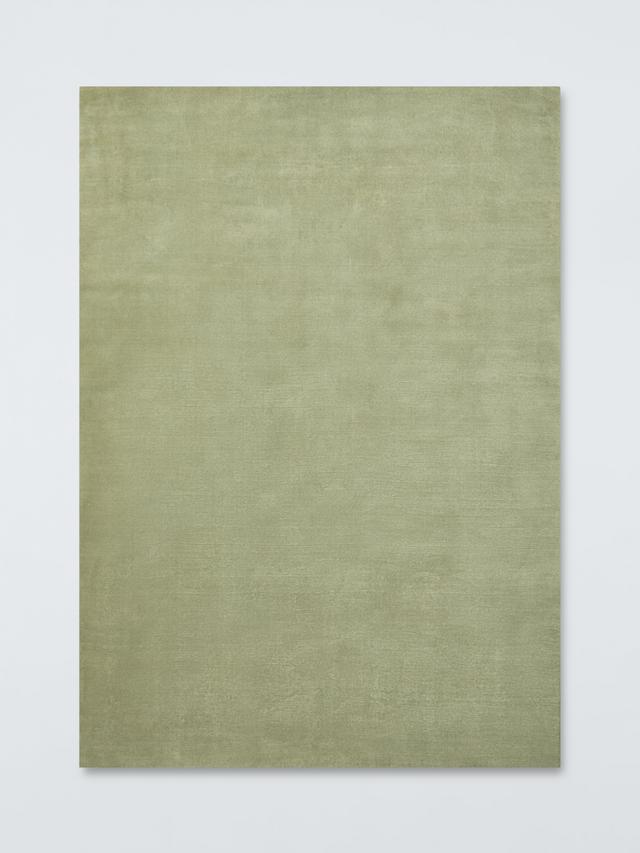 John Lewis Luxury Deep Pile Pure Wool Plain Rug - Pistachio L240 x W170 cm