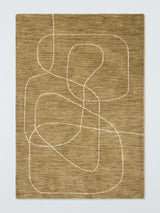 John Lewis Etch Wool Blend Textured Pattern Rug 240 x 170cm - Bronze Green