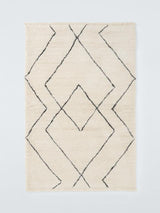 John Lewis Riad Diamond Berber Hand Tufted Wool Rug 180 x 120cm White Ivory