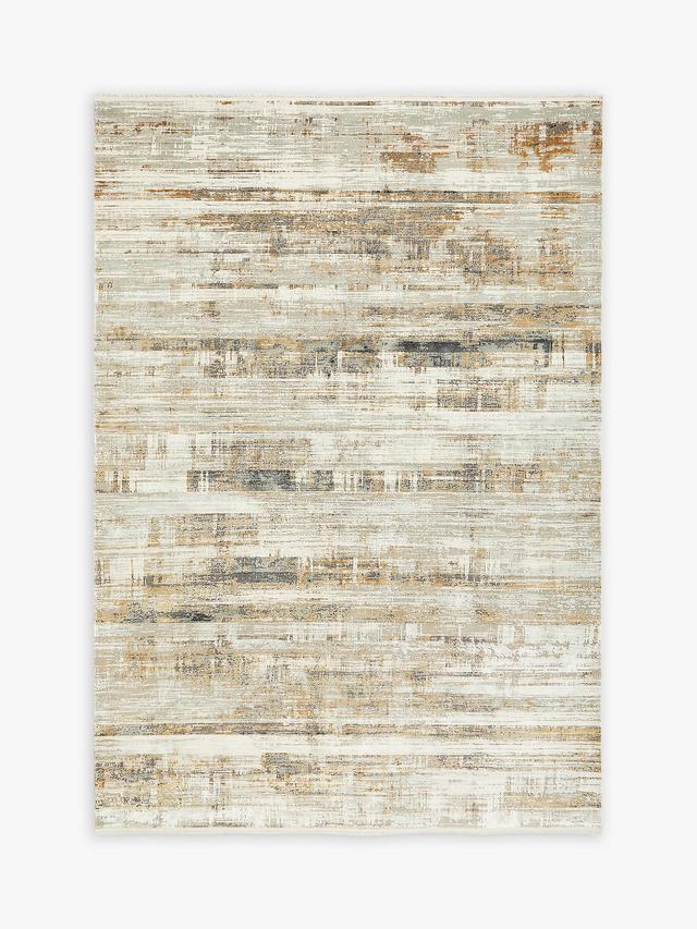 John Lewis Alora Abstract High Low Pile Rug L290 x W200cm Large Gold/Silver