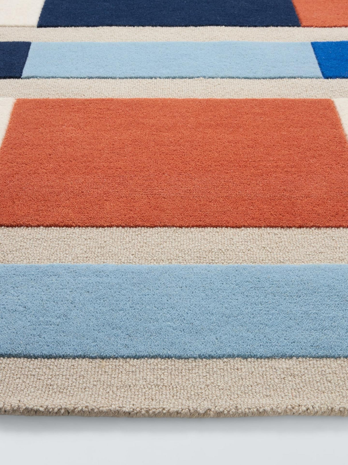 John Lewis Harmony Geometric Pure Wool Rectangular Rug L240 x W170cm - Multi