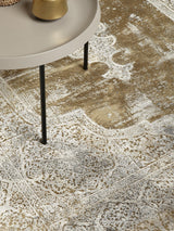 Gooch Luxury Distressed Medallion Rectangular Area Rug 120 x 180cm - Bronze