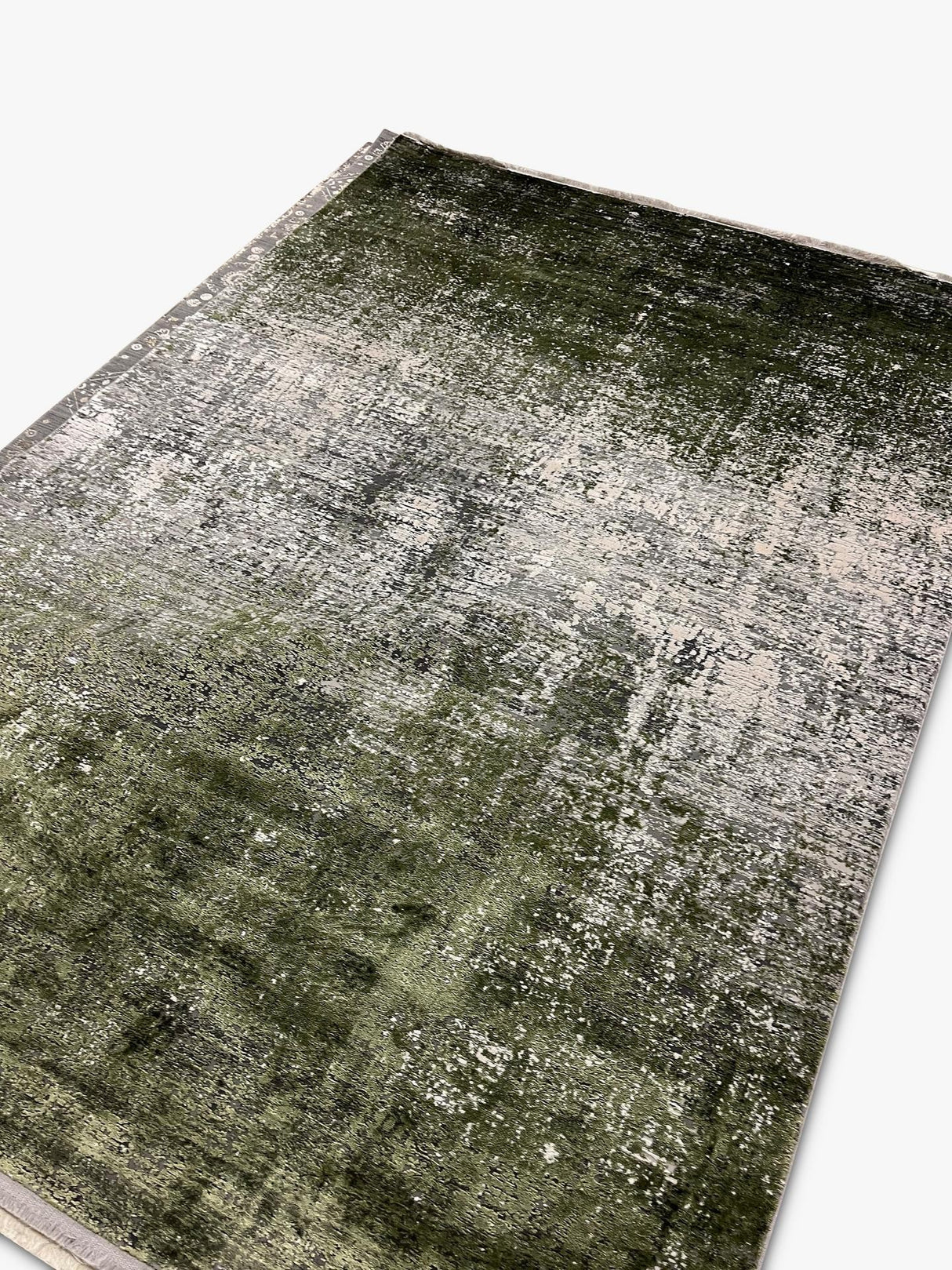 John Lewis Ombre Distressed Rectangular Abstract Rug L180 x W120cm - Green