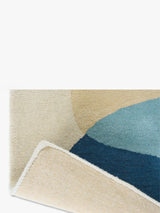 Harlequin Elliptic Hand Tufted Abstract Soft Wool Rug L240 x W170cm - Teal