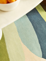 Harlequin Elliptic Hand Tufted Abstract Soft Wool Rug L240 x W170cm - Teal