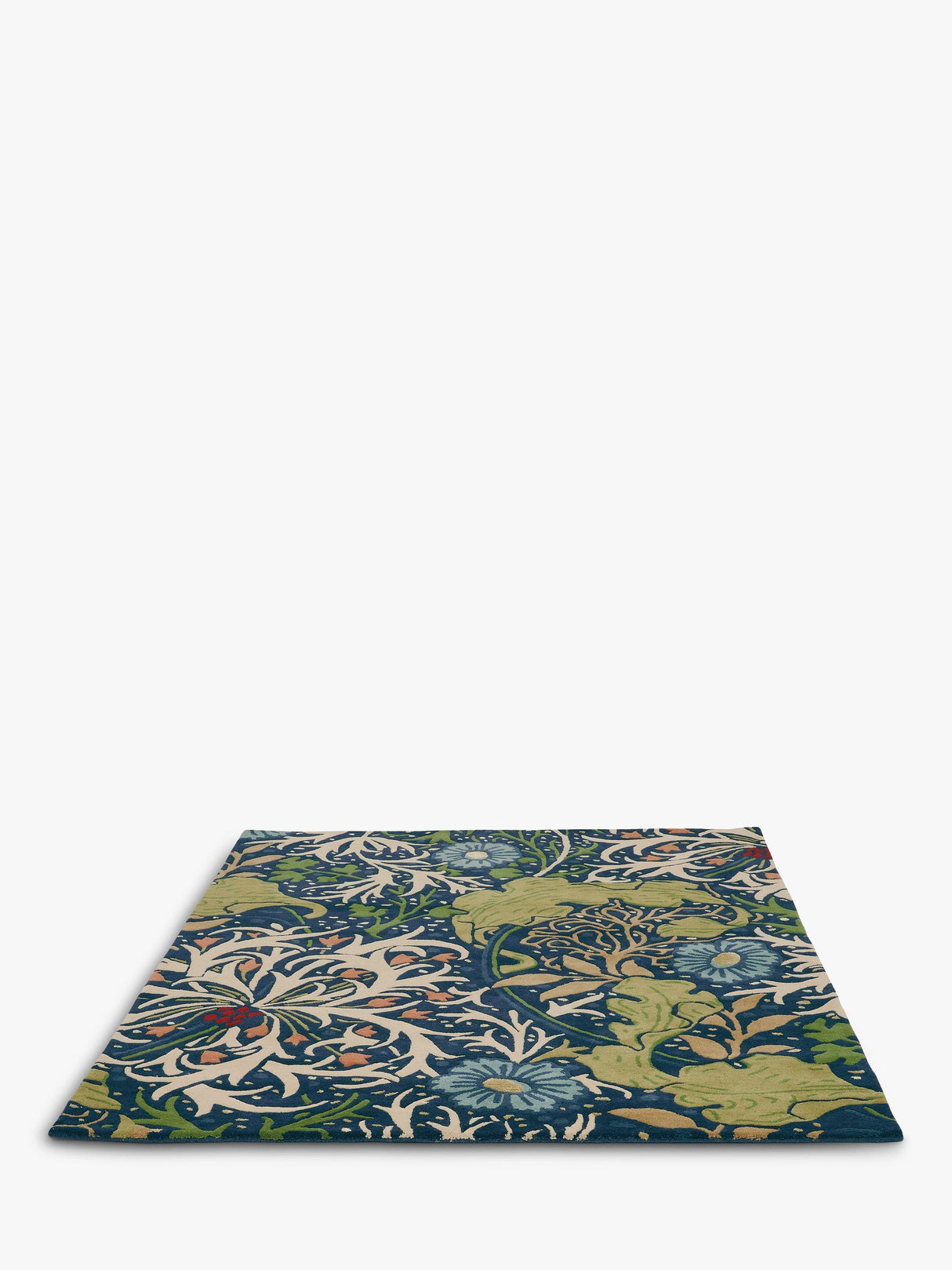 Morris & Co. Wool Seaweed Hand Tufted Rectangular Rug- Ink L200 x W140cm