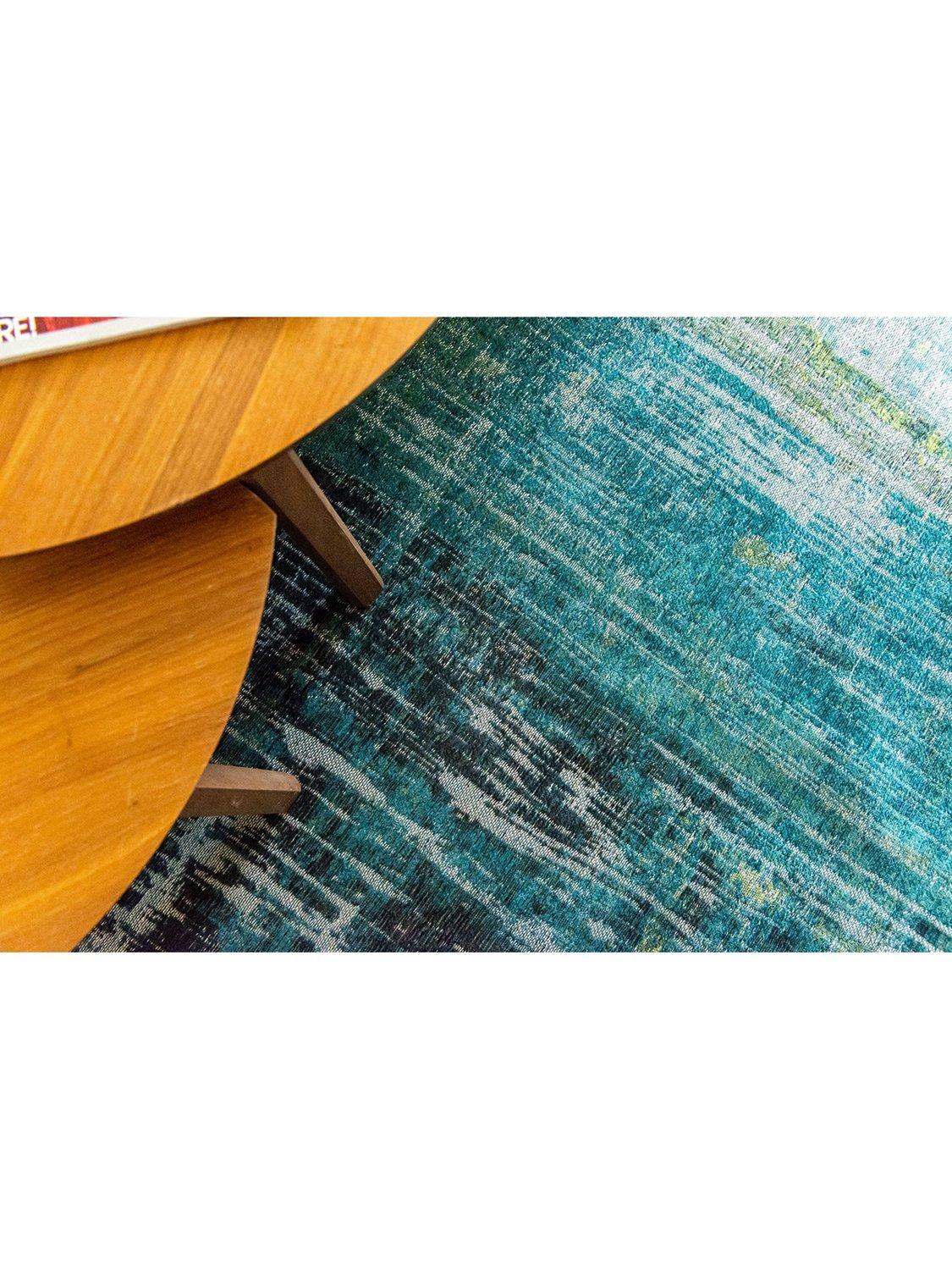 Louis De Poortere Streaks Machine Washable Abstract Rug 200 x 140cm - Green