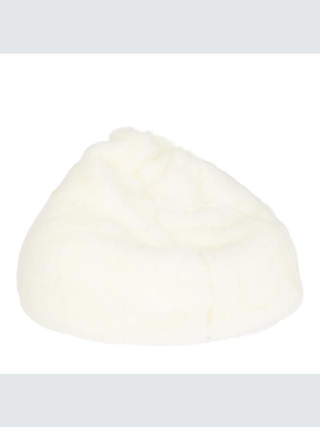 John Lewis Faux Fur Beanbag Plush Polyester Bedroom Lounge Seat Soft - Ivory