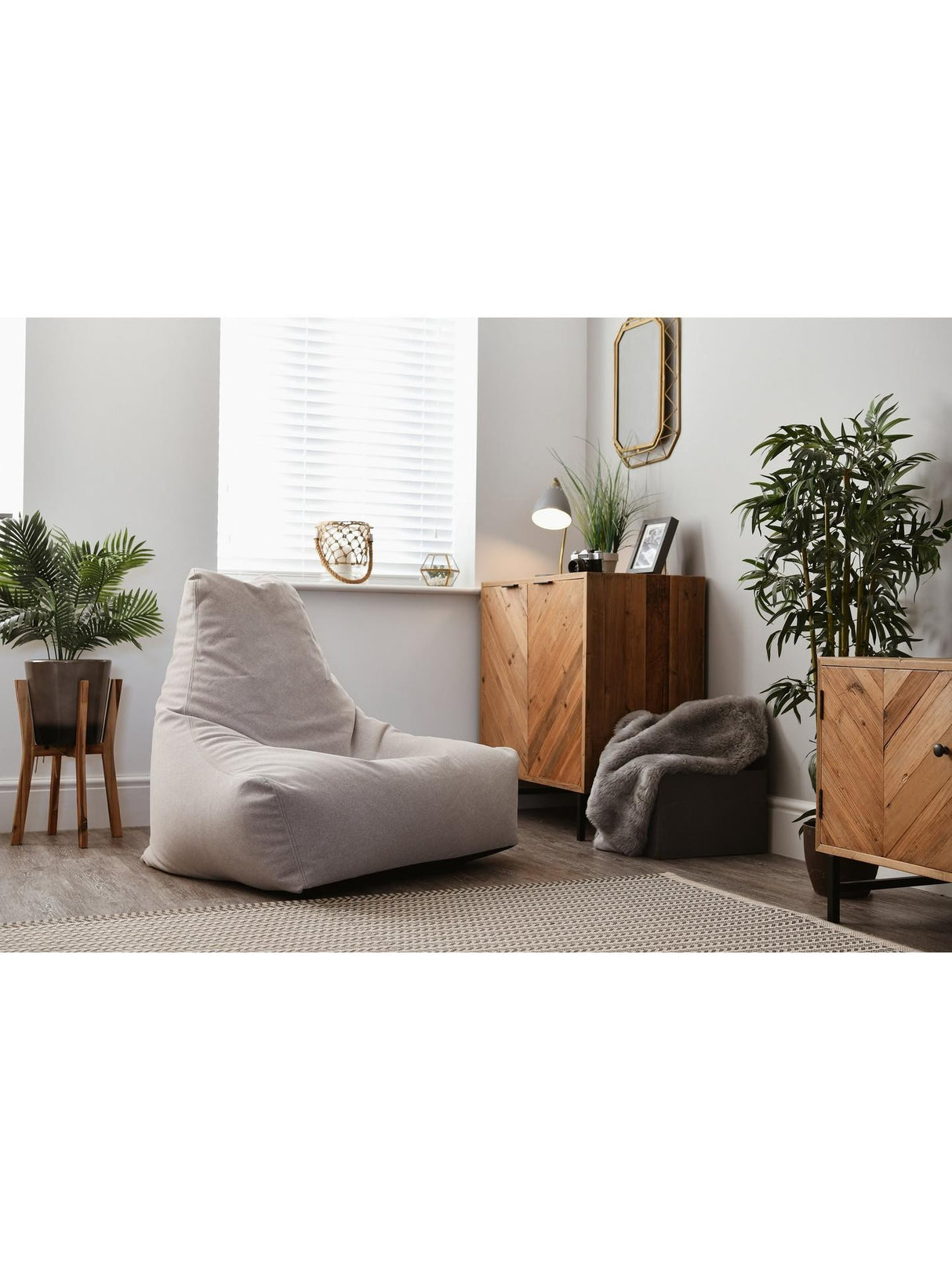 Extreme Lounging Mighty Brushed Suede Indoor Lounge Seat Bean Bag - Stone