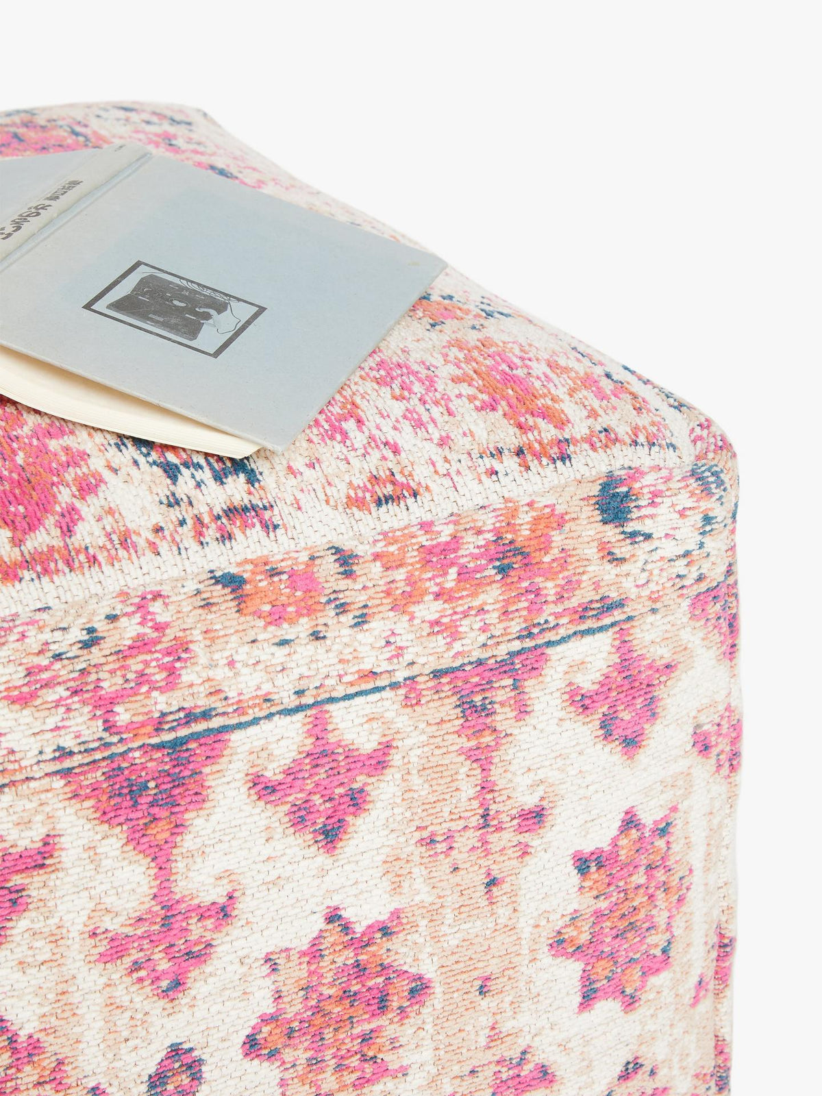 John Lewis Cotton Distressed Medallion Poly-bead Pouffe H38 x W62 x D62cm