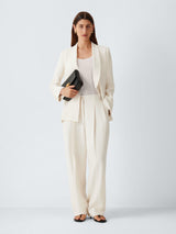 John Lewis Shawl Collar Plain Tailored Women's Jacket - Ecru UK 8