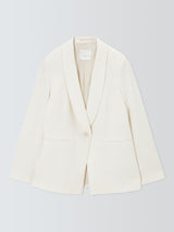 John Lewis Shawl Collar Plain Tailored Women's Jacket - Ecru UK 8
