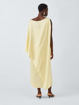 John Lewis Edition Linen Tencel Blend Clasp Detail Maxi Dress Pale Yellow 12