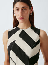John Lewis Bold Stripe Sleeveless Casual Midi Dress - Bold Stripe - UK 12