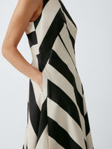 John Lewis Bold Stripe Sleeveless Crew Neck Midi Dress Bold Stripe Size 14