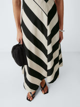 John Lewis Bold Stripe Sleeveless Crew Neck Midi Dress Bold Stripe Size 14