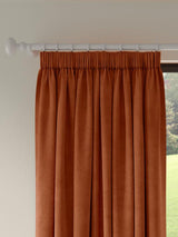 John Lewis Velvet Pair Lined Pencil Pleat Curtains - Sienna - 167 x 274cm
