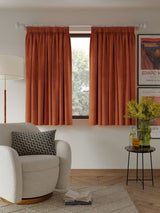 John Lewis Velvet Pair Lined Pencil Pleat Curtains W228 x Drop182cm - Sienna