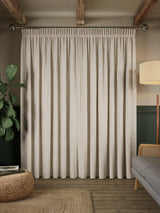 John Lewis Linen Look Lined Pencil Pleat Curtains - Oatmeal W167 x D228 cm