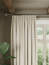John Lewis Linen Look Pair Lined Pencil Pleat Curtains 228 x 137cm - Cream