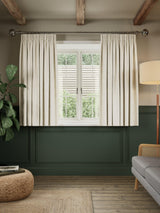 John Lewis Linen Look Pair Lined Pencil Pleat Curtains 228 x 137cm - Cream