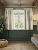 John Lewis Linen Look Pair Lined Pencil Pleat Curtains 228 x 137cm - Cream