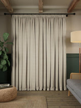 John Lewis Linen Twill Pencil Pleat Lined Curtains - 228 x 182cm - Natural
