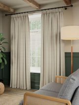 John Lewis Linen Twill Pencil Pleat Lined Curtains - 228 x 182cm - Natural