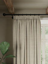 John Lewis Linen Twill Pencil Pleat Lined Curtains - 228 x 182cm - Natural
