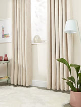 John Lewis Boucle Blackout Lined Eyelet Curtains Natural White W228 x 137cm
