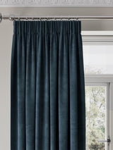 John Lewis Matte Velvet Blackout Curtains Navy Pencil Pleat  228 x 274cm