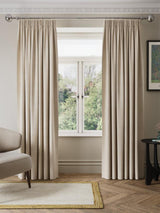 John Lewis Matte Velvet Blackout Pencil Pleat Curtains W167 x 228cm Natural