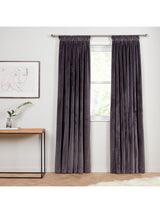 John Lewis Velvet Pair Lined Pencil Pleat Curtains W167 x Drop 274cm - Steel