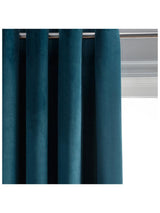 John Lewis Soft Velvet Pair Lined Eyelet Curtains W167 x Drop 182cm - Teal