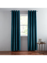 John Lewis Soft Velvet Pair Lined Eyelet Curtains W167 x Drop 182cm - Teal