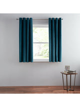 John Lewis Soft Velvet Pair Lined Eyelet Curtains W167 x Drop 182cm - Teal