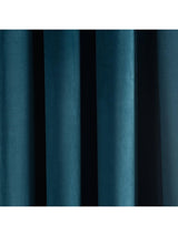 John Lewis Velvet Pair Lined Eyelet Curtains W228 x Drop 137cm - Teal Blue