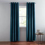 John Lewis Polyester Velvet Pair Lined Eyelet Curtains W228 x D182cm - Teal