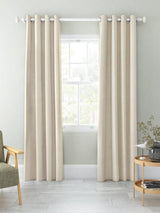 John Lewis Chenille Pair Blackout Lined Eyelet Curtains W167 x D228cm Oyster
