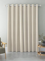 John Lewis Chenille Pair Blackout Lined Eyelet Curtains W167 x D228cm Oyster