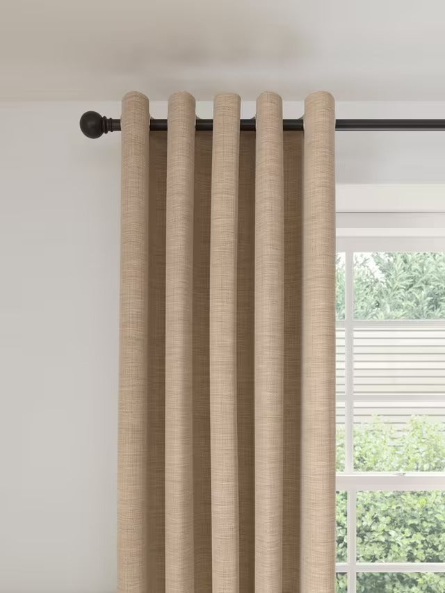 John Lewis Chenille Pair Blackout/Thermal Lined Eyelet Curtains W167 x 182cm