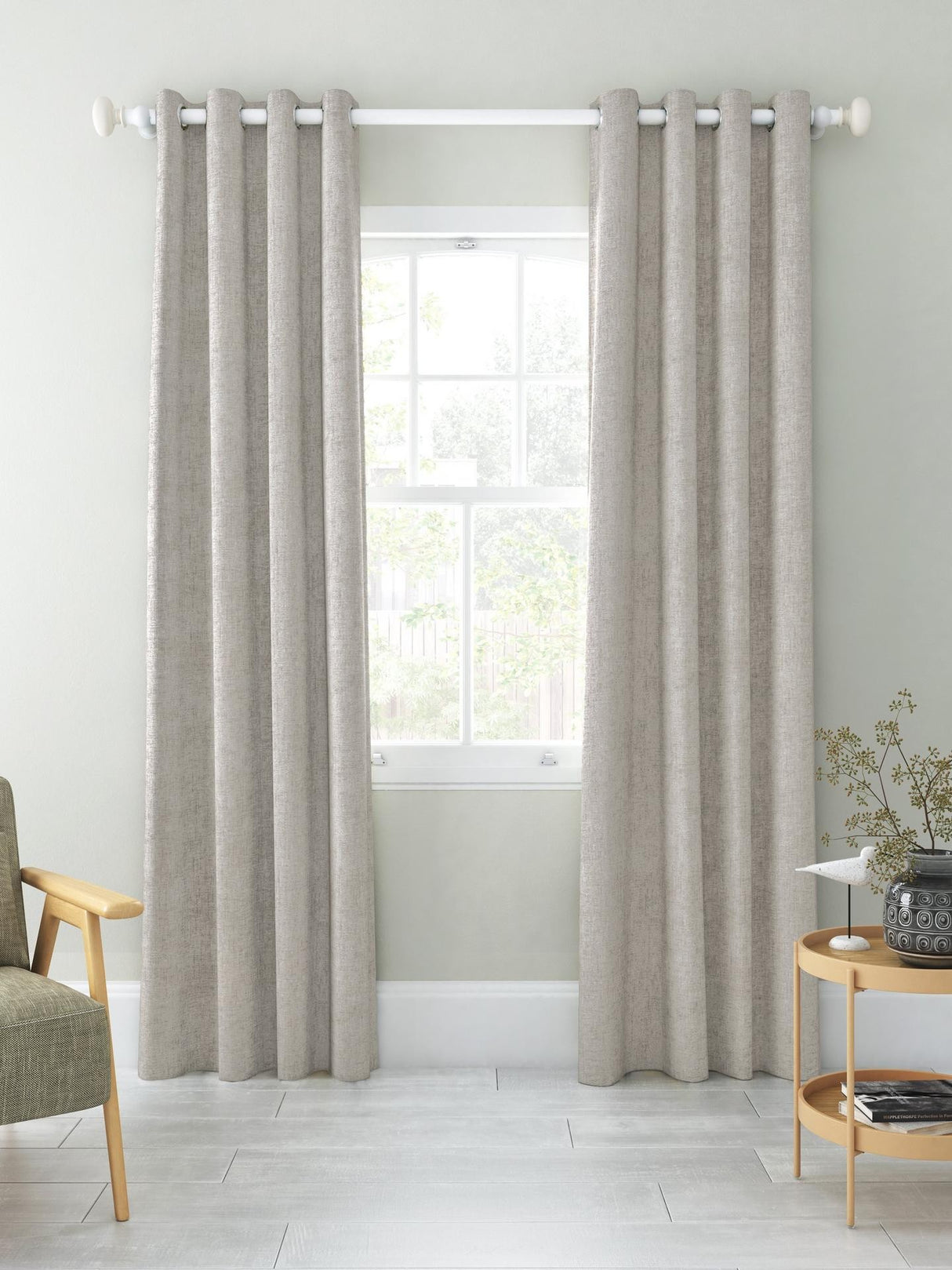 John Lewis Chenille Blackout Pair Eyelet Curtains W167 x Drop 228cm - Flint