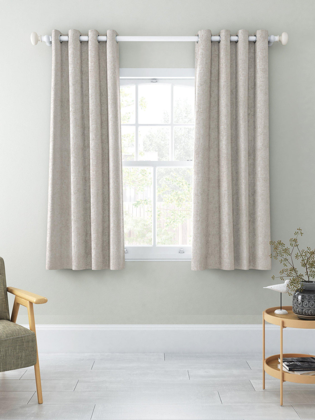 John Lewis Chenille Blackout Thermal Eyelet Curtains 228 x 137cm - Flint