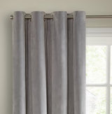 John Lewis Velvet Pair Lined Eyelet Curtains W167 x Drop 228cm - Silver