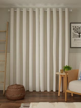 John Lewis Textured Pair Lined Eyelet Curtains W228 x D182cm - Marshmallow