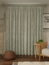 John Lewis Brushed Blackout Pencil Pleat Curtains W228 x D182cm - Avocado