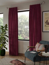 John Lewis Velvet Pair Lined Pencil Pleat Curtains W228 x D228cm - Damson