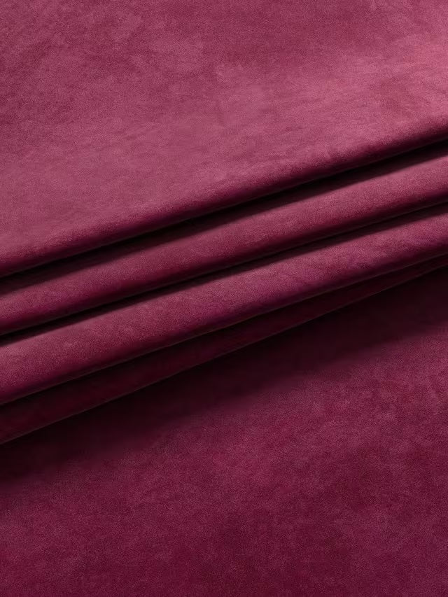 John Lewis Velvet Pair Lined Pencil Pleat Curtains W228 x D228cm - Damson